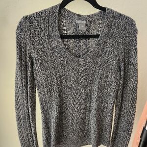 Black gray wool viscose sweater